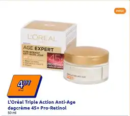 Action L'Oréal Triple Action Anti-Age dagcrème 45+ Pro-Retinol 50 ml aanbieding