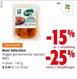 Colruyt Boni Selection Veggie gemarineerde spiesjes BBQ aanbieding