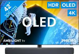 Coolblue Philips 42OLED809 - Ambilight (2024) + JBL Bar 300 Noir aanbieding