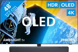Coolblue Philips 48OLED809 - Ambilight (2024) + JBL Bar 300 Noir aanbieding