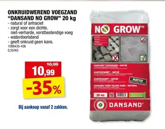 Hubo Dansand voegzand no grow dark 20kg aanbieding