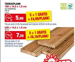 Hubo Terrasplank 240x14,5x1,9 cm antislip grenen aanbieding