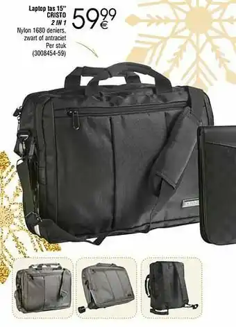 Cora Laptop tas 15`` cristo 2 in 1 aanbieding