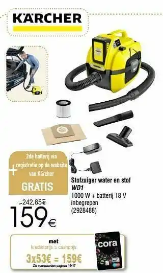 Kärcher stofzuiger water en stof wd1