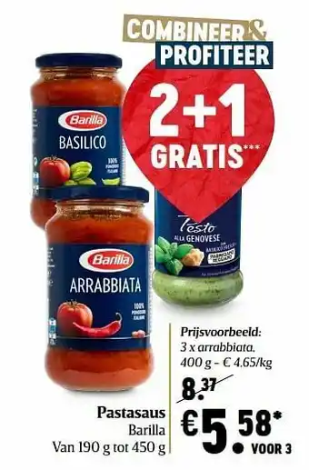 Delhaize Pastasaus barilla arrabbiata aanbieding