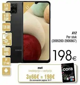 Cora Samsung a12 aanbieding