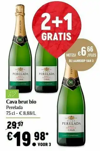 Delhaize Cava brut bio perelada aanbieding