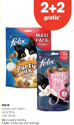 Spar FELIX snacks voor katten vanaf 60 g aanbieding