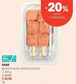 Spar SPAR gemarineerde zalmbrochettes aanbieding