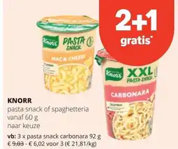 Spar KNORR pasta snack aanbieding