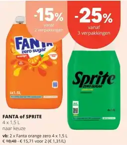 Spar FANTA of SPRITE aanbieding
