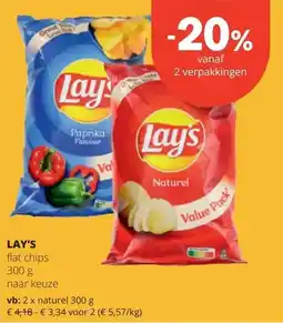 Spar LAY'S flat chips 300 g aanbieding
