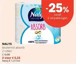 Spar NALYS keukenrol absorb 2 rolleni aanbieding