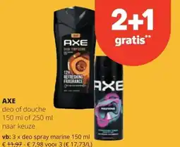 Spar AXE deo of douche 150 ml aanbieding