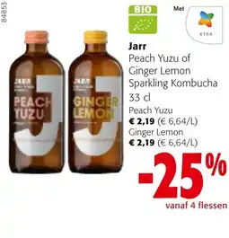 Colruyt Jarr Peach Yuzu of Ginger Lemon Sparkling Kombucha aanbieding