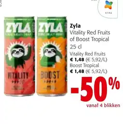 Colruyt Zyla Vitality Red Fruits of Boost Tropical aanbieding