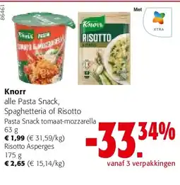 Colruyt Knorr Pasta Snack tomaat-mozzarella 63 g aanbieding