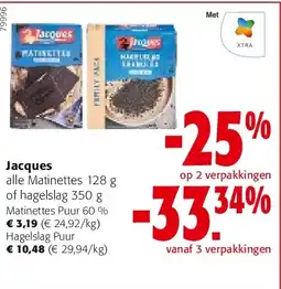 Colruyt Jacques Matinettes Puur 60 % aanbieding