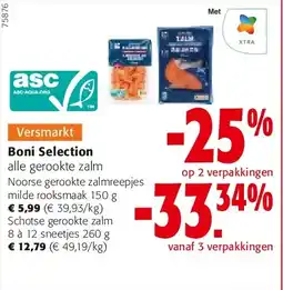 Colruyt Noorse gerookte zalmreepjes milde rooksmaak 150 g aanbieding