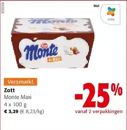 Colruyt Zott Monte Maxi 4 x 100 g aanbieding