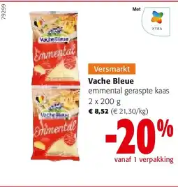 Colruyt Vache Bleue emmental geraspte kaas 2 x 200 g aanbieding