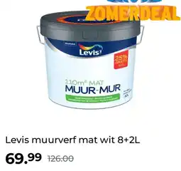 GAMMA Levis muurverf mat wit 8+2L aanbieding