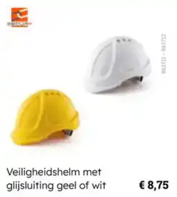 Multi bazar Veiligheidshelm met glijsluiting geel of wit aanbieding