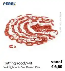 Multi bazar Perel Ketting rood / wit aanbieding