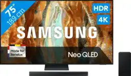 Coolblue Samsung 75 Neo QLED QN73F 4K (2025) + Samsung HW-B750F (2025) aanbieding