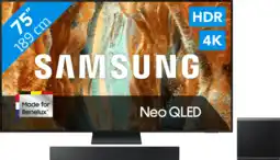 Coolblue Samsung 75 Neo QLED QN73F 4K (2025) + Samsung HW-QS700F (2025) aanbieding