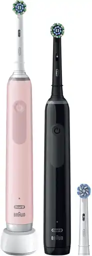Coolblue Oral-B Pro Serie 3 Zwart en Roze Duo Pack aanbieding