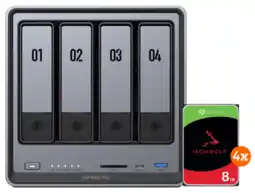 Coolblue UGREEN NASync DXP4800 Plus + Seagate Ironwolf 8 To Lot de 4 aanbieding