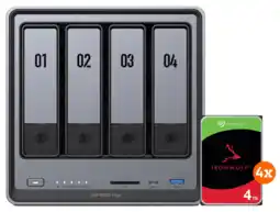 Coolblue UGREEN NASync DXP4800 Plus + Seagate Ironwolf 4 To Lot de 4 aanbieding