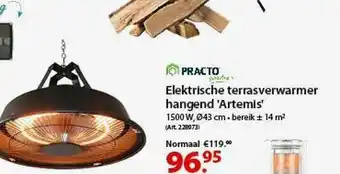 Practo Elektrische Terrasverwarmer Hangend Artemis
