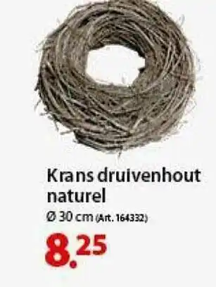 Krans Druivenhout Naturel