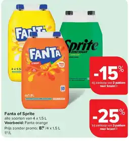 Carrefour Fanta of Sprite aanbieding