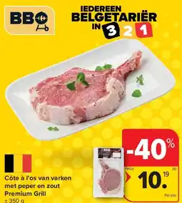 Carrefour Côte à l’os van varken met peper en zout Premium Grill aanbieding