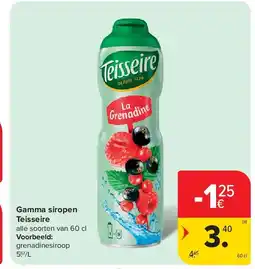 Carrefour Gamma siropen Teisseire aanbieding