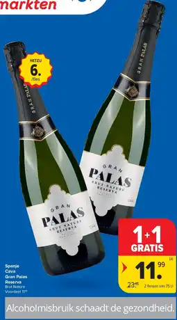 Carrefour Spanje Cava Gran Palas Reserva aanbieding