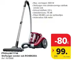 Carrefour Stofzuiger zonder zak RO4B63EA aanbieding