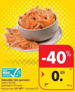 Carrefour Gekookte roze garnalen aanbieding