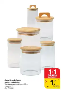 Carrefour Assortiment glazen potten en bokalen aanbieding