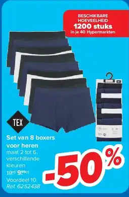 Carrefour Set van 8 boxers voor heren aanbieding