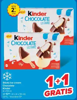 Carrefour Sticks ice cream Chocolate Kinder aanbieding