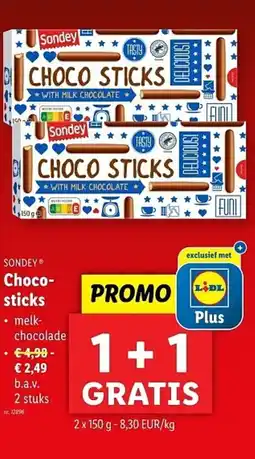 Lidl Sondey Chocosticks aanbieding