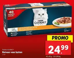 Lidl Purina gourmet natvoer voor katten aanbieding