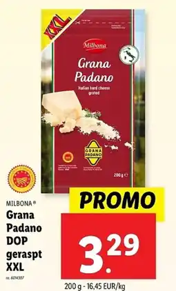 Lidl Milbona Grana Padano DOP geraspt XXL aanbieding