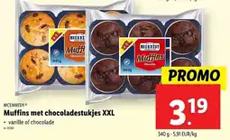 Lidl Mcennedy Muffins met chocoladestukjes XXL aanbieding