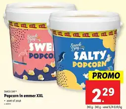 Lidl Snack Day Popcorn in emmer XXL aanbieding