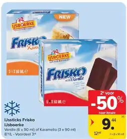 Carrefour IJssticks Frisko IJsboerke aanbieding